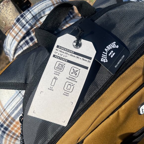 NWT Unisex O/S Camel/Black Billabong Chief Comm Backpack - Picture 3 of 15